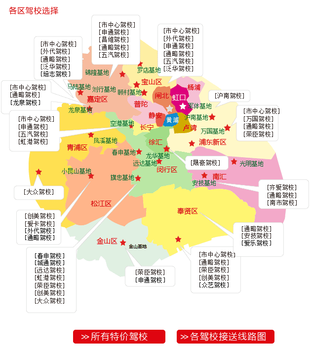 驾校各区分布图